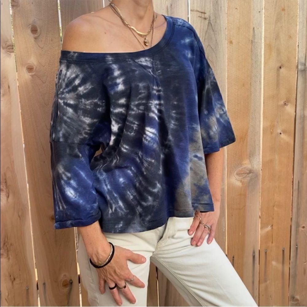 Splendid tie dye off shoulder top size medium